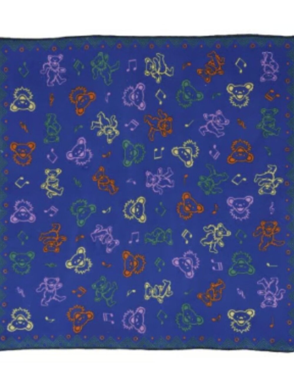 Grateful Dead Music Bears Bandana ~ Officially Licensed ~ 22" x 22" ~ Brand New!